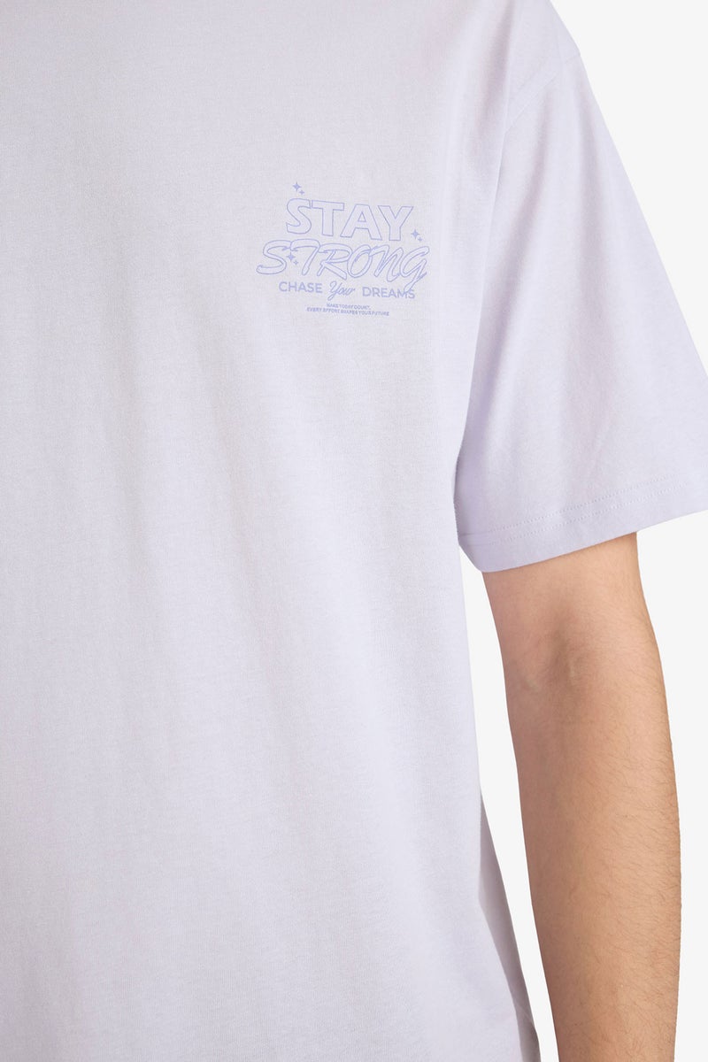 DeFacto Purple Man Boxy Fit Crew Neck T-Shirt Casual - Image 4